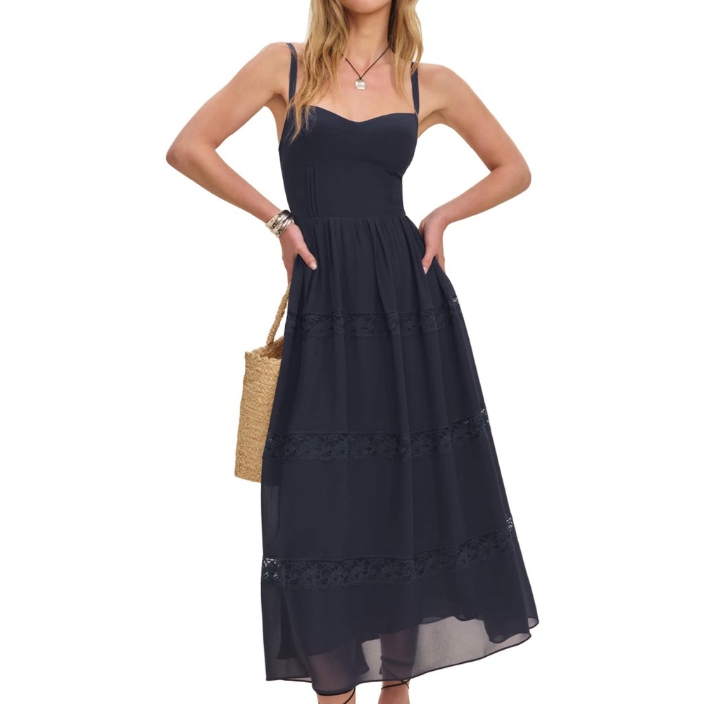 NWT Reformation Dina Midi Dress